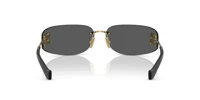 Miu Miu 75mm Oversize Rectangular Wrap Sunglasses In Blue