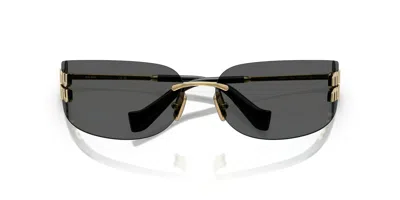 Miu Miu 75mm Oversize Rectangular Wrap Sunglasses In Blue