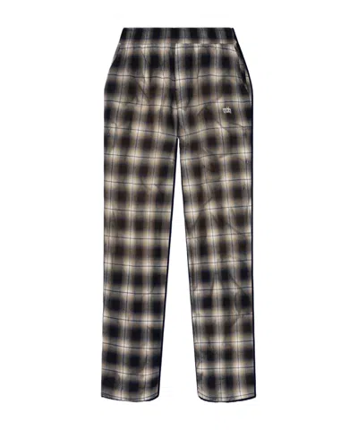 Misbhv Plaid Straigth-leg Trousers In Brown