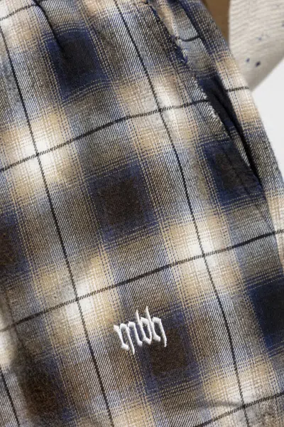 Misbhv Plaid Straigth-leg Trousers In Brown