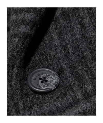 Misbhv Checked Double-breasted Coat In Black