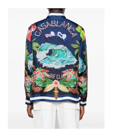 Casablanca Classic Long Sleeve Shirt In Blue