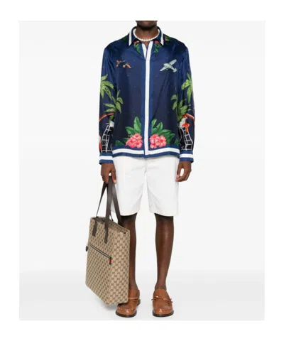 Casablanca Classic Long Sleeve Shirt In Blue