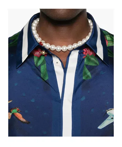 Casablanca Classic Long Sleeve Shirt In Blue