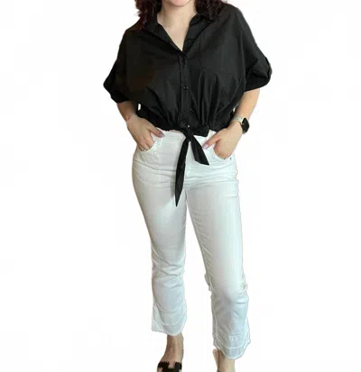 Democracy Slimming Kick Flare Jeans With Double Layer Fray Hem In White In White