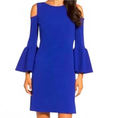 Eliza J Cut Out Bell Sleeve Dress In Cobalt In Blue