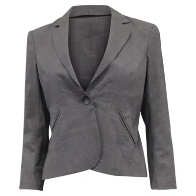 Theory Single-breasted Blazer In Grey Wool In Gray