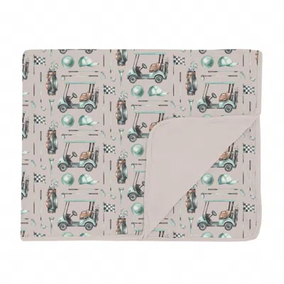 Kickee Toddler Blanket 40"x 60'' In Latte Golf In Purple