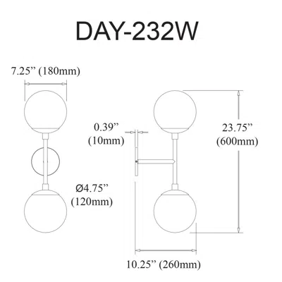 Dainolite 2lt Wall Sconce, Mb, Wh Opal Glass In Multi
