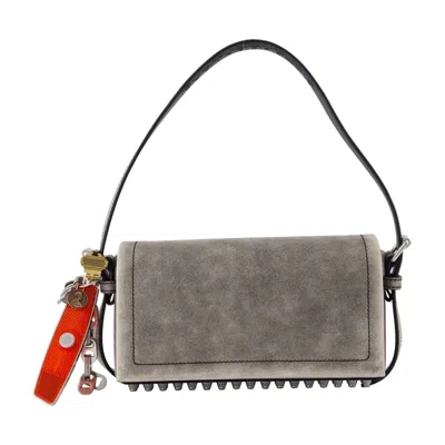 Alexander Wang Ricco Slim Flap Leather Shoulder Bag In Gray