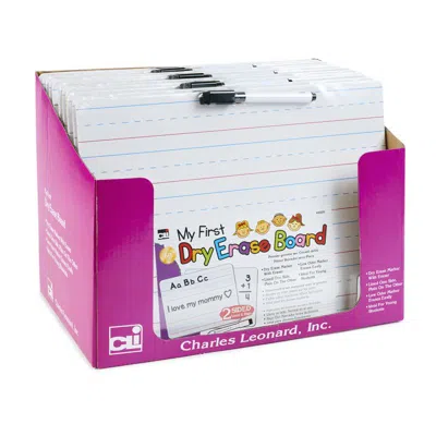 Charles Leonard My First Lapboard 9x12 12pk 2 Sided Dry Erase Boards W/ Marker Eraser In White
