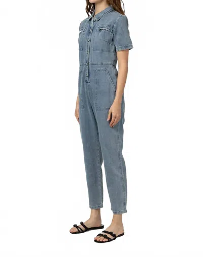 Mod Ref The Carpenter Denim Jumpsuit In Washed Denim In Blue