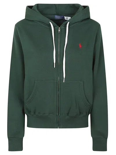 Polo Ralph Lauren Cozy Fleece Hoodie Drawstring Style In Green
