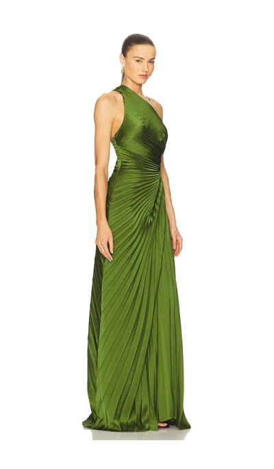 A.l.c A. L.c. Lara Pleated One Shoulder Gown In Multi