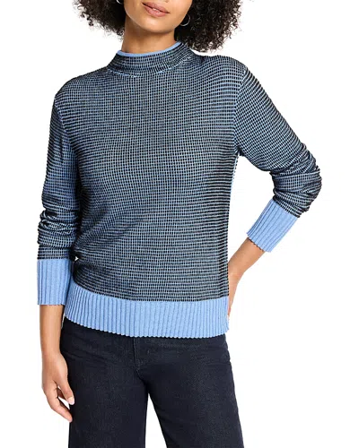 Nic + Zoe Nic+zoe Funnel Neck Pixel Knit Sweater In Animal Print