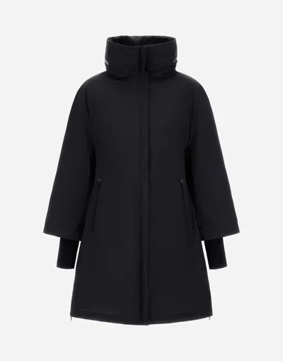 Herno 2 Layer Windstopper A-shape Jacket In Black