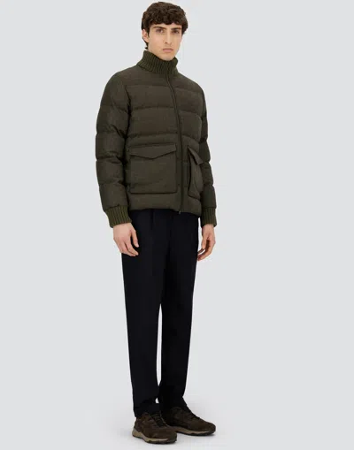 Herno Wool And Cashmere Bomber Jacket Jackets And Coats Green In Green