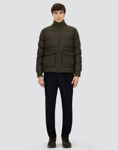 Herno Wool And Cashmere Bomber Jacket Jackets And Coats Green In Green