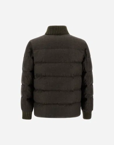 Herno Wool And Cashmere Bomber Jacket Jackets And Coats Green In Green