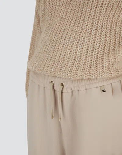 Herno Pants With Elasticized Waist Trousers Beige In Neutral