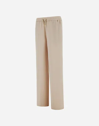 Herno Pants With Elasticized Waist Trousers Beige In Neutral
