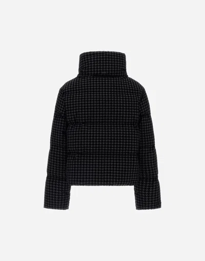 Herno Tech Pied De Poule And 2 Layer Windstopper Cape In Black