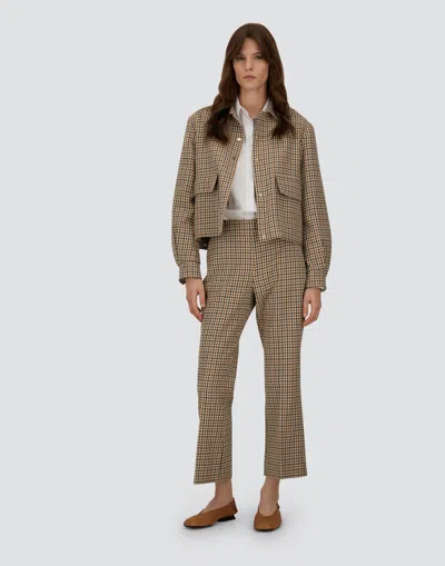 Herno Wool Cotton Houndstooth Shacket In Neutral