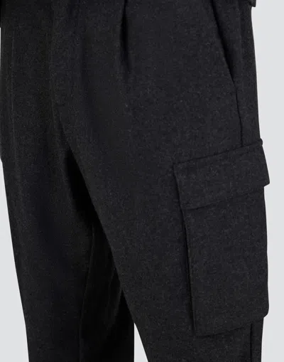 Herno Cargo Trousers In Wool Flannel In Animal Print