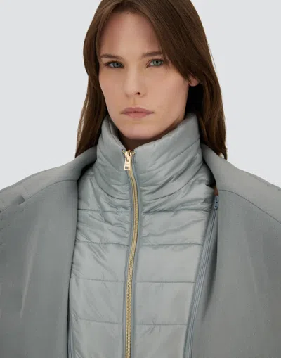 Herno Velour Wool Cloth And Nylon Ultralight Coat In Blue