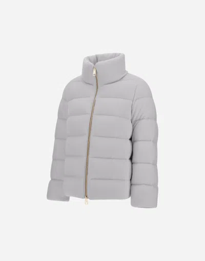 Herno Jacket In Shiny Knit Effect In Gray