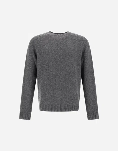 Herno Ribbed Crew-neck Sweater In Gray