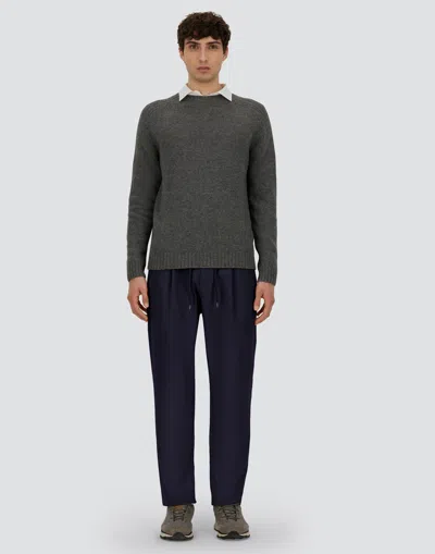 Herno Ribbed Crew-neck Sweater In Gray