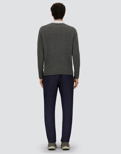 Herno Ribbed Crew-neck Sweater In Gray