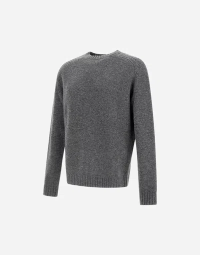Herno Ribbed Crew-neck Sweater In Gray