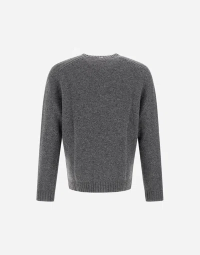 Herno Ribbed Crew-neck Sweater In Gray