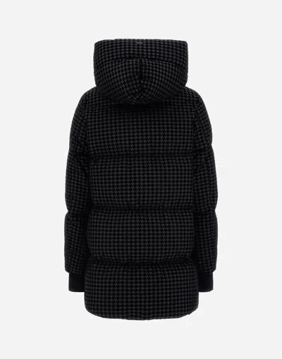 Herno Parka In Tech Houndstooth And 2-layer Windstopper In Black