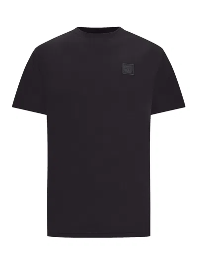 Stone Island Short Sleeve Crew Neck Cotton T Shirt In Black