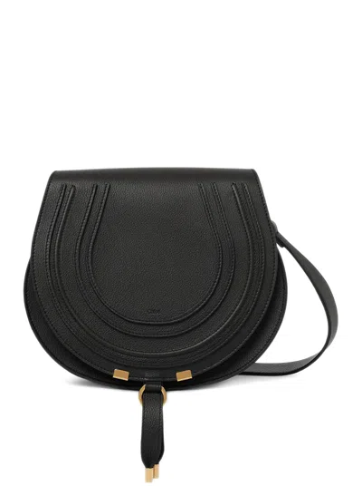 Chloé Marcie Medium Leather Bag In Black
