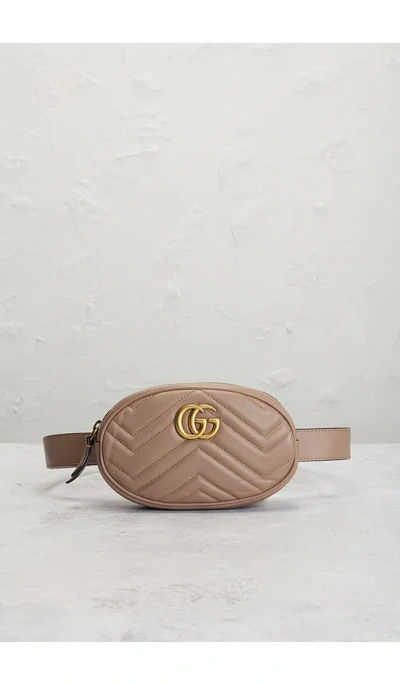 Fwrd Renew Gucci Gg Marmont Belt Bag In Sand