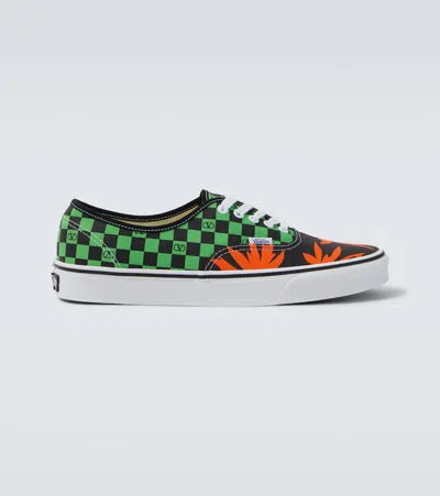 Valentino X Vans Men's Tess St Vlogo Tropical Canvas Low-top Sneakers In Multi