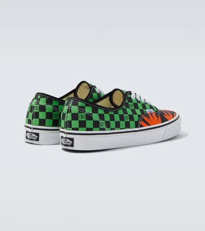 Valentino X Vans Men's Tess St Vlogo Tropical Canvas Low-top Sneakers In Multi