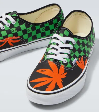 Valentino X Vans Men's Tess St Vlogo Tropical Canvas Low-top Sneakers In Multi