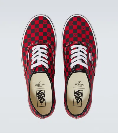 Valentino X Vans Men's Tess St Vlogo Check Canvas Low-top Sneakers In Black