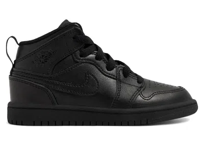 Pre-owned Jordan 1 Mid Triple Sneakers In Black