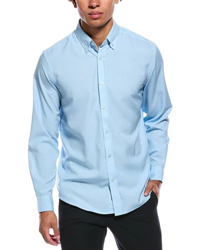 Report Collection 4-way Weave Print Woven Sport Shirt In Blue