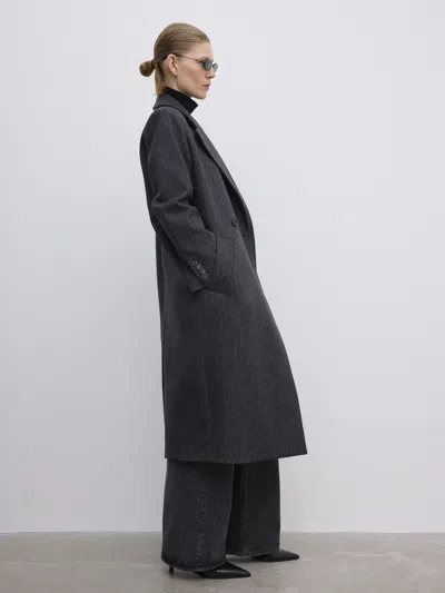 House Of Dagmar Db Pinstripe Coat In Gray