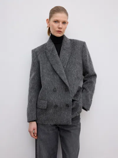 House Of Dagmar Db Brushed Jacket In Gray