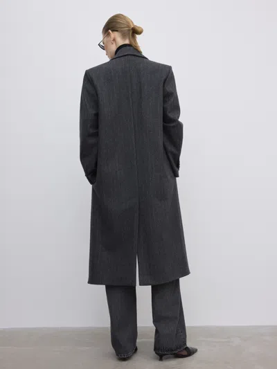 House Of Dagmar Db Pinstripe Coat In Gray