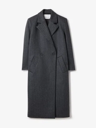 House Of Dagmar Db Pinstripe Coat In Gray