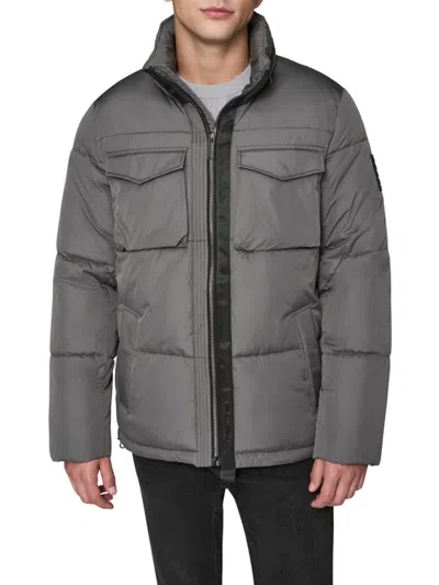 Karl Lagerfeld Paris Quilted Puffer Jacket In Gray